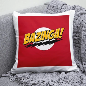 Плюшевая подушка Теория большого взрыва Big Bang Theory квадрат 35х35 см белая