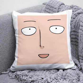Плюшевая подушка Ванпанчмен One Punch Man anime квадрат 35х35 см белая