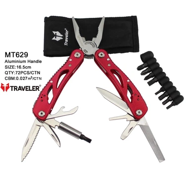 Mультитул Traveler Red MT 6 в 1 с набором бит мультифункциональный инструмент в чехле