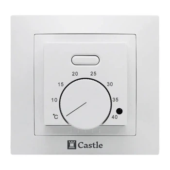 Терморегулятор механический Castle AC308 - белый, для теплого пола
