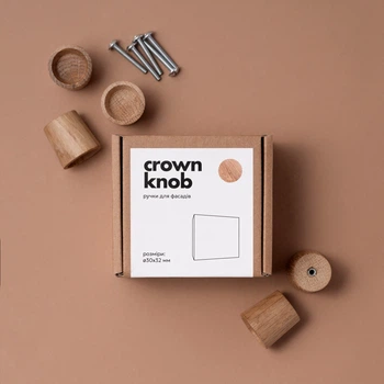 Дерев'яні меблеві ручки кнопки Pab.objects Crown ø30мм Дуб (5 шт) (pab0095)