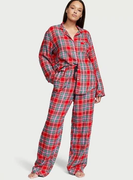 Пижама (рубашка + штаны) Victoria's Secret фланелевая в клетку S