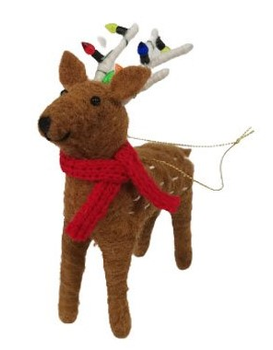 Ozdoba choinkowa Det Gamle Apotek Wool Christmas Ornament Deer with lights 14 cm (17761852)