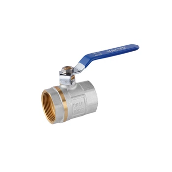 Кран кульовий Valves 1 1/2" ВВ, латунний, PN30, ручка-важіль, нікельований