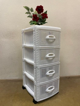 Комод пластиковый 4 ящика белый (Н91х37,5х46 см) Консенсус