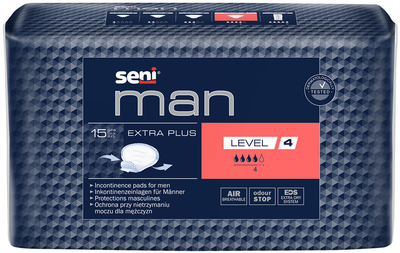 Pieluchy anatomiczne Seni Man Extra Plus Level 4 15 szt (5900516801687)