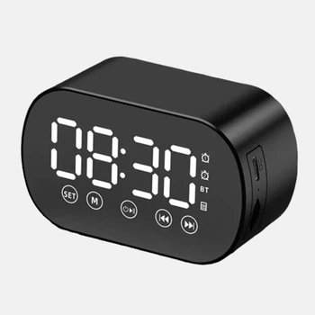 Настільна портативна колонка S15 Bluetooth з будильником та FM радіо Black