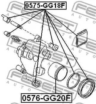 Поршень переднего суппорта Mazda 6 02-08, FEBEST (0576GG20F)