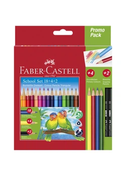 Набір олівців 18 кол. FABER CASTELL + 4 кол. + 2 чорнографітних (201597) 4005402015979