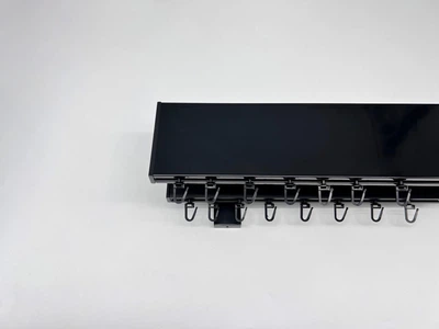 Карниз Quadrum Top line заглушка 310 см подвійний Чорний глянець (тримач 18 см) порошкове покриття