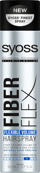 Лак для волосся Syoss Fiberflex Flexible Volume Hairspray для збільшення об'єму Екстра сильної фіксації 300 мл (9000101047035)
