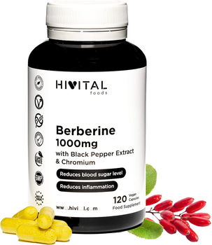Берберин 1000 мг Hivital Foods – 120 капсул