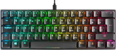 Ігрова клавіатура Mars Gaming MKMINI / Механічна / Outemu Blue Switch / RGB підсвітка / UKR / Black Б/В
