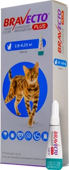 Капли Bravecto Plus Cat для кошек 2.8 - 6.25 кг 250 мг Spot On (19615)