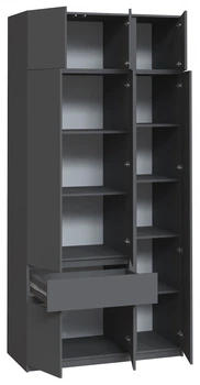 Шкаф с антресолью Брайт для документов с полками 1221 х 520 х 2400 h Мастер Форм ДСП Антрацит (телескопические направляющие) (правосторонний) 30400