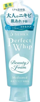 Пенка для умывания от акне Shiseido Senka Perfect Whip Medicated Acne Care с шёлком, гиалуроновой кислотой 120 г