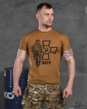 Тактическая мужская потоотводящая футболка ЗСУ солдат XL койот (85914)