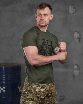 Тактична чоловіча потовідвідна футболка ЗСУ солдат L олива (85913)