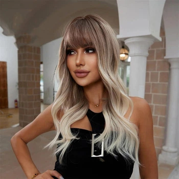 Женский парик BlONDE UNICORN BLC049-1 синтетические волосы средней длины омбре, блонд (79547832)