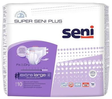 Pieluchomajtki dla dorosłych Seni Super Plus Extra Large 10 szt (5900516691257)