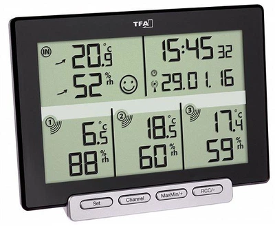 Термогигрометр цифровой TFA MULTI-SENSE 30305701 3 внешних радиодатчика