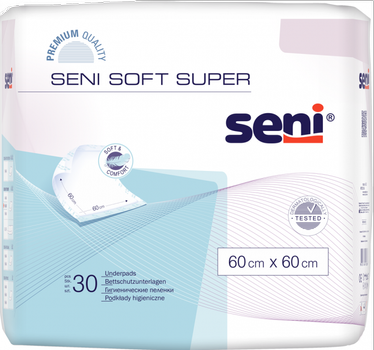 Pieluszki dla niemowląt Seni Soft Super 60x60 cm 30 szt (5900516691288)