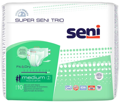 Pieluchomajtki dla dorosłych Seni Super Trio Medium 10 szt (5900516691707)