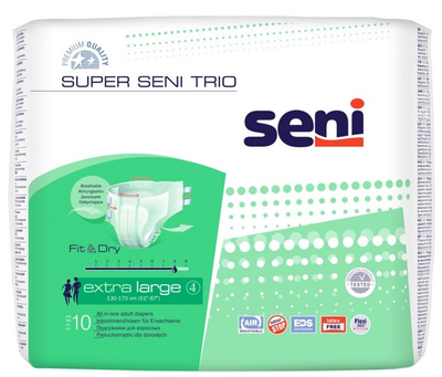 Pieluchomajtki dla dorosłych Seni Super Trio Extra Large 10 szt (5900516691721)