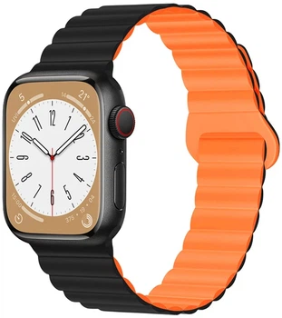 Ремінець Drobak Silicone Magnetic Link для Apple Watch All Series 38/40/41 mm Black orange (898923)