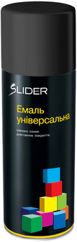 Эмаль аэрозольная Slider универсальная 9005 чорная глянцевая 400 мл. (000001038)