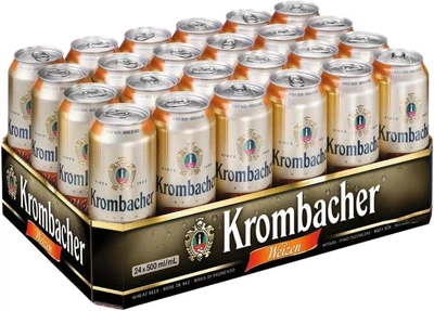 Упаковка пива Krombacher Weizen світле нефільтроване 5.3% 0.5 л x 24 шт (4008287905786/4008287970135)