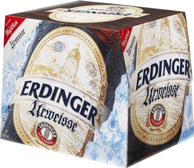 Упаковка пива Erdinger Urweisse світле нефільтроване 4.9% 0.5 л х 12 шт (4002103240709_4002103245186)
