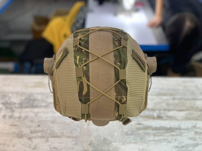 Кавер на каску фаст размер M/L шлем маскировочный чехол на каску Fast цвет м.к-койот армейский