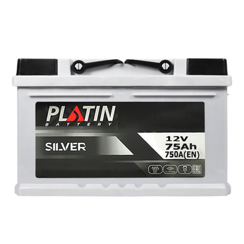 Автомобильный аккумулятор PLATIN Silver MF 75Ah 750A R+ (L3B)