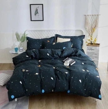 Комплект постільної білизни Deep night полікотон полуторний 150 x 220 см 2 х 70 х 70 см темно-синій