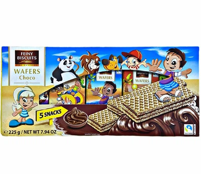 Вафлі дитячі з шоколадним кремом Feiny Biscuits 225г Італія