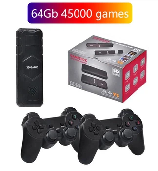 Игровая приставка Y5 64Gb, 4К, 45000 игр + 2 беспроводных джойстика / Консоль для телевизора (игры PSP, PS1)