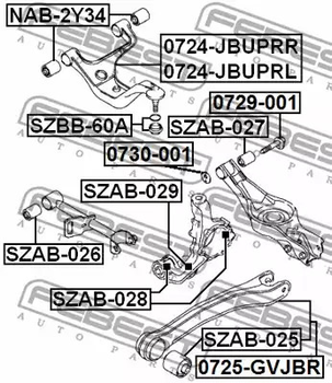 Сайлентблок задньої цапфи Grand Vitara/Escudo 06-14, FEBEST (SZAB029)