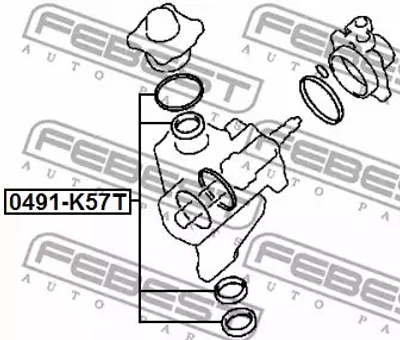 Ремкомплект насоса гидроусилителя Mitsubishi L200 96-07, FEBEST (0491K57T)