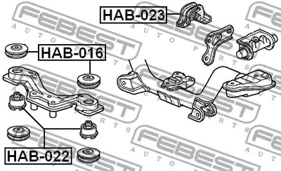 Сайлентблок задней балки Honda CR-V 95-, FEBEST (HAB016)