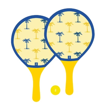 Набор для Пляжного Тенниса Sandever Woody Racket (2 Ракетки и 1 Мяч) Желтый