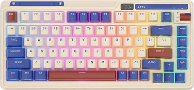 Клавіатура бездротова Royal Kludge KZZI K75 pro RGB Moment Switch Ретро-синя (6935280820830)