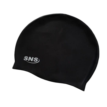 Шапочка для плавания силиконовая SNS Swimming Cap Черная 13750291