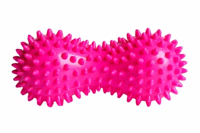 Массажный мяч двойной арахис с шипами мфр RollerUA 14х6,5 см Розовый 11323248