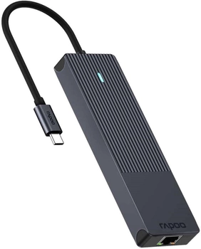 Hub USB-C Rapoo 6 w 1 Black (6940056114105)