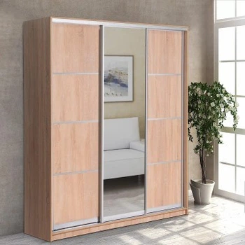 Шафа купе Міріам трьохдверна з дзеркалом 180*240*60 Дуб сонома