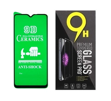 Противоударная защитная пленка Ceramics для Samsung A025 Galaxy A02s Full Glue черная рамка, глянцевая