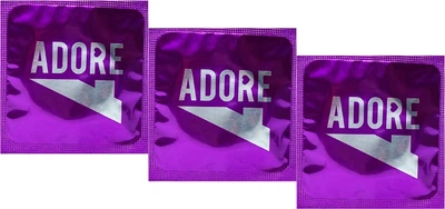 Латексні презервативи Pasante Adore Ribbed Pleasure 3 шт (ROZ6400230303)