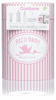 Zestaw dla dzieci Picu Baby Infantil Pink Caja Rayas Azul Round Box  (8435118422222)