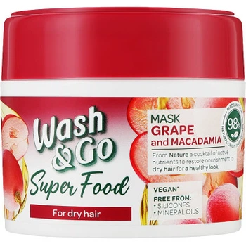 Маска для волос Wash&Go Super Food С виноградом и макадамией Для сухих волос 300 мл (8008970053073)